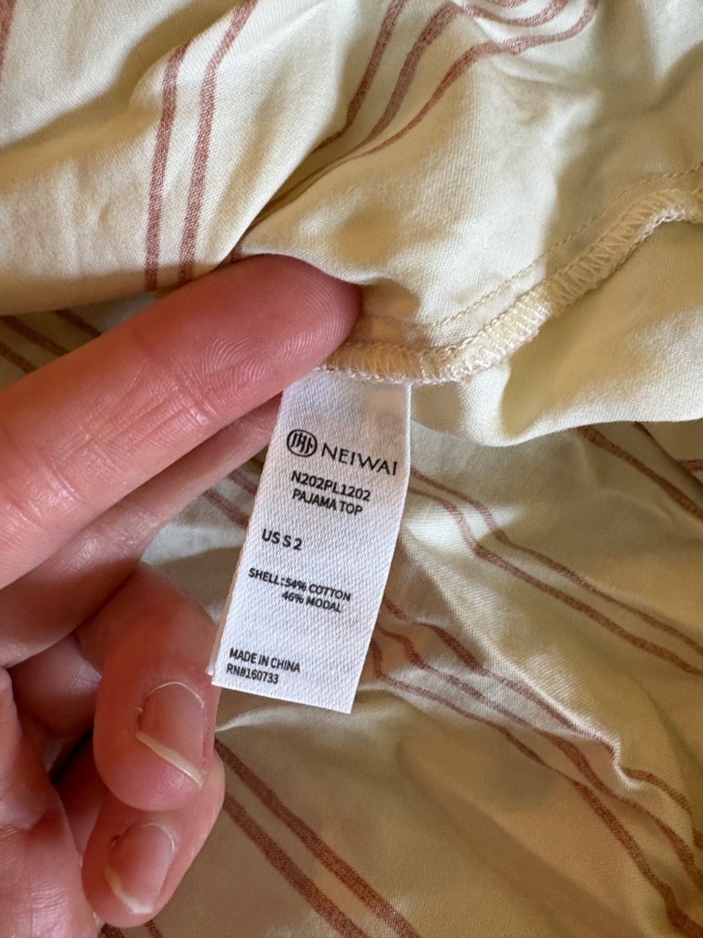 NEIWAI Cotton Matching Pajama Set Button Down Shirt + Drawstring Bottoms Small - Picture 10 of 13